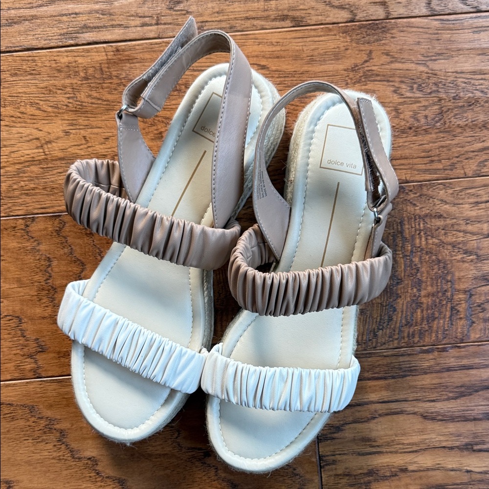 Dolce Vita Two-Tone Ruched Sandals